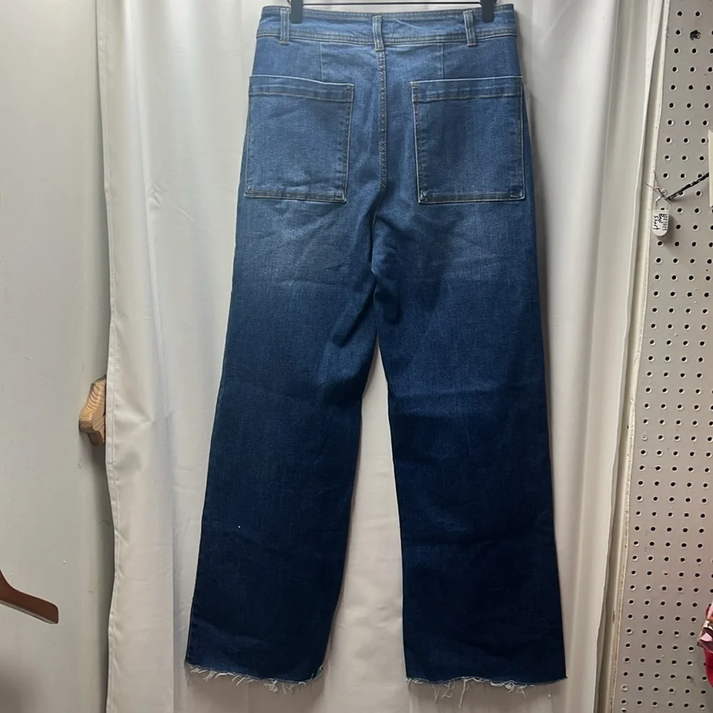 OAT NEW YORK High Rise Wide Leg Raw Hem Jeans- 30 - Picture 5 of 5